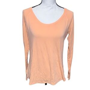 Calia by Carrie Underwood Orange Sickle Long Sleeve Women's Athletic Top